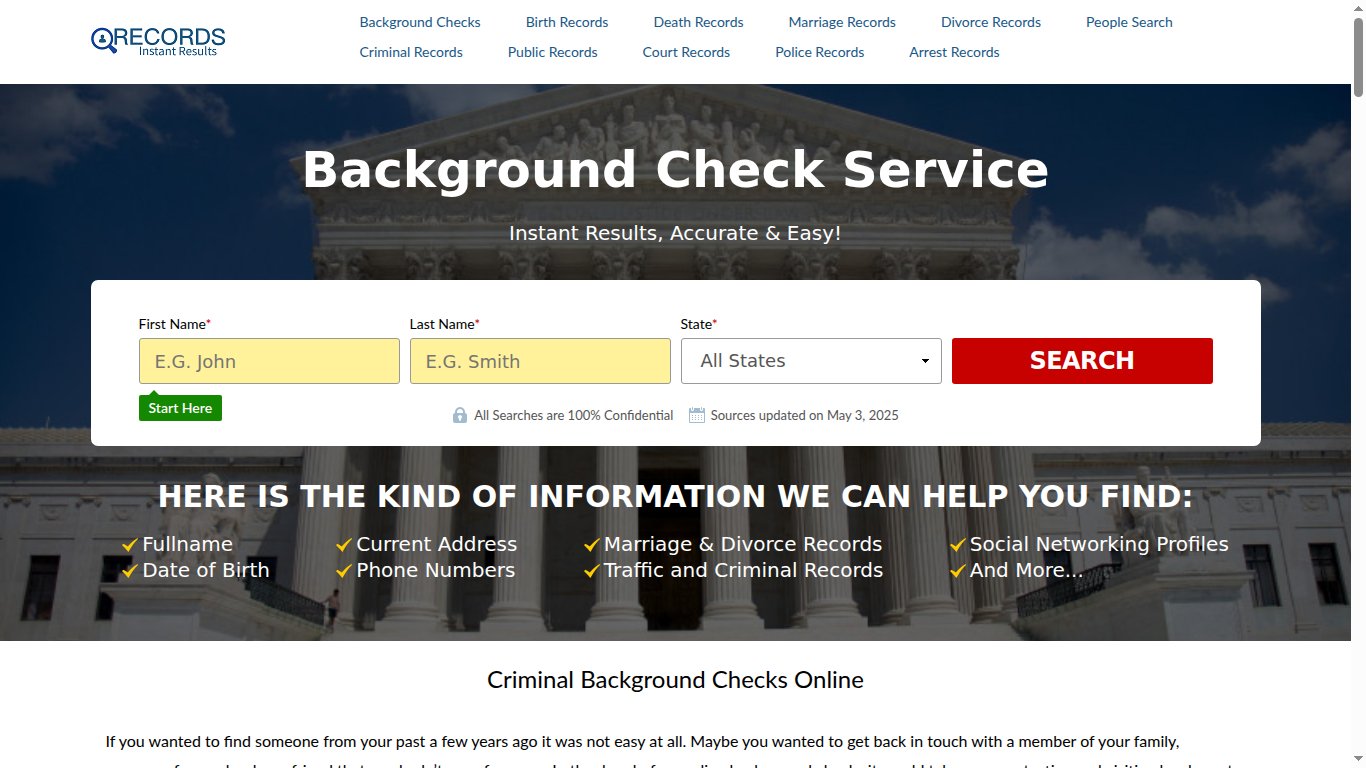 Background Check Lookup | Free Background Check